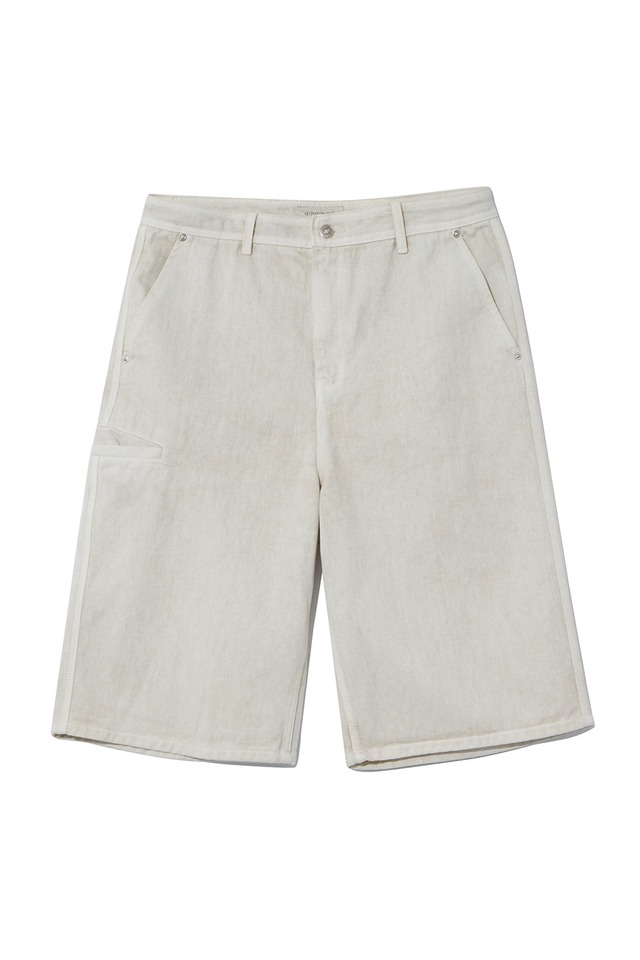 [LE17SEPTEMBRE][メンズ] GARMENT-DYED DENIM SHORTS [ECRU] 正規品 韓国ブランド 韓国通販 韓国代行 韓国ファッション LE 17 SEPTEMBRE ル 17 セプテンバー le 917韓国 店舗