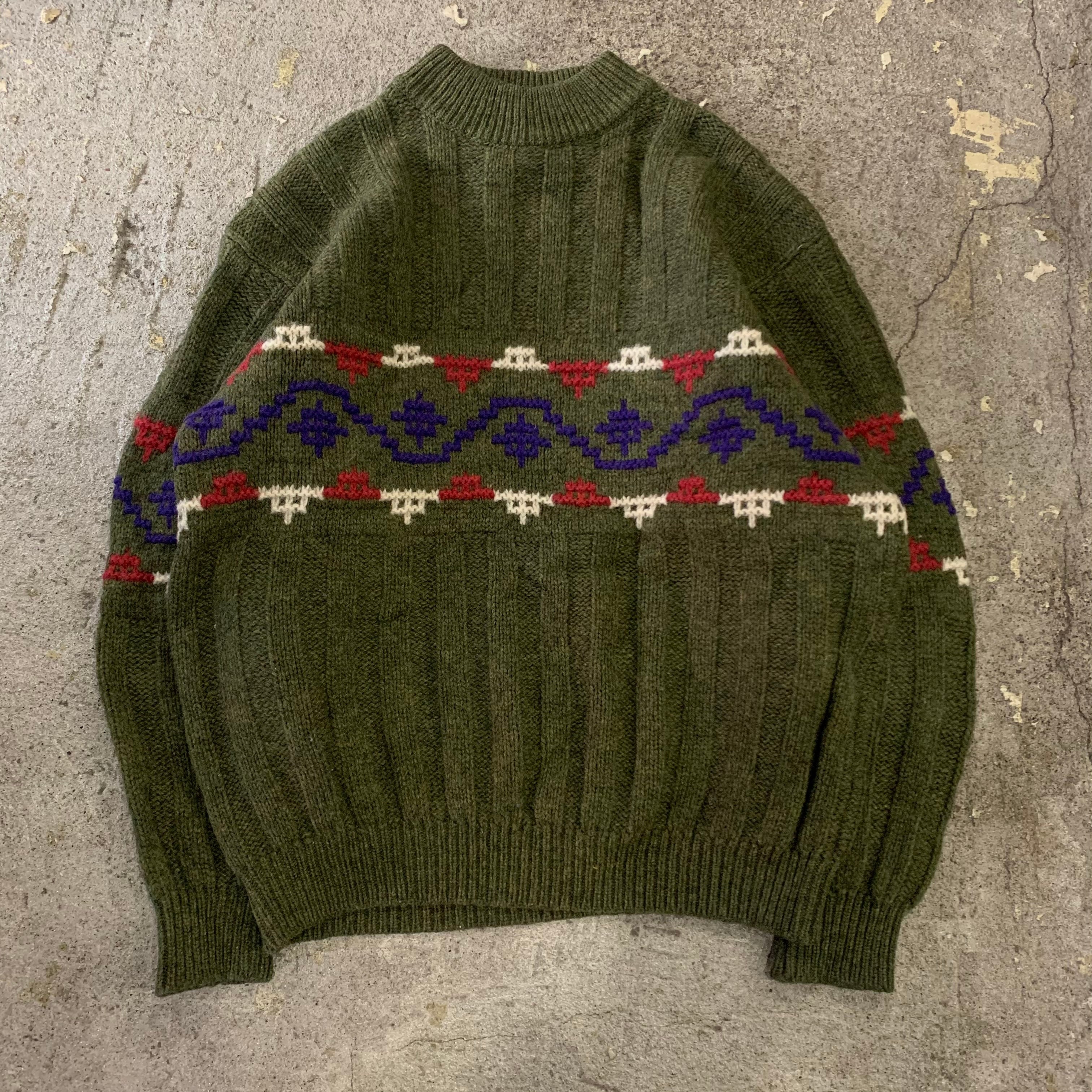 80s UNITED COLORS OF BENETTON native pattern knit