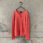 pink W zip knit cardigan