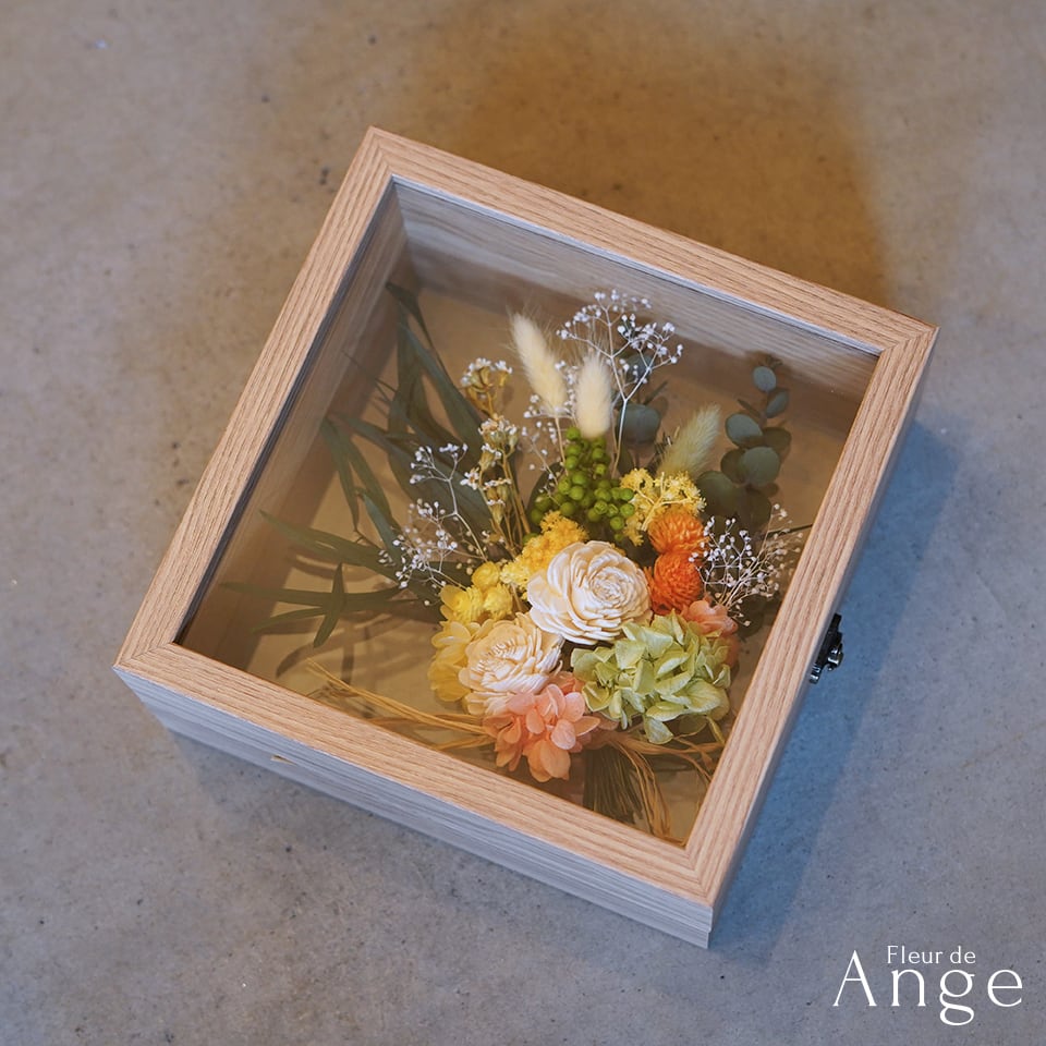 ガラスフレーム ヌーヴォー・文字入れ【プリザーブドフラワー