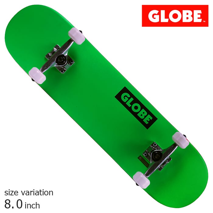 GLOBE Goodstock NEON GREEN 8.0 inch コンプリートスケートボード グローブ サーフスケート スケボー サーフィン  トレーニング