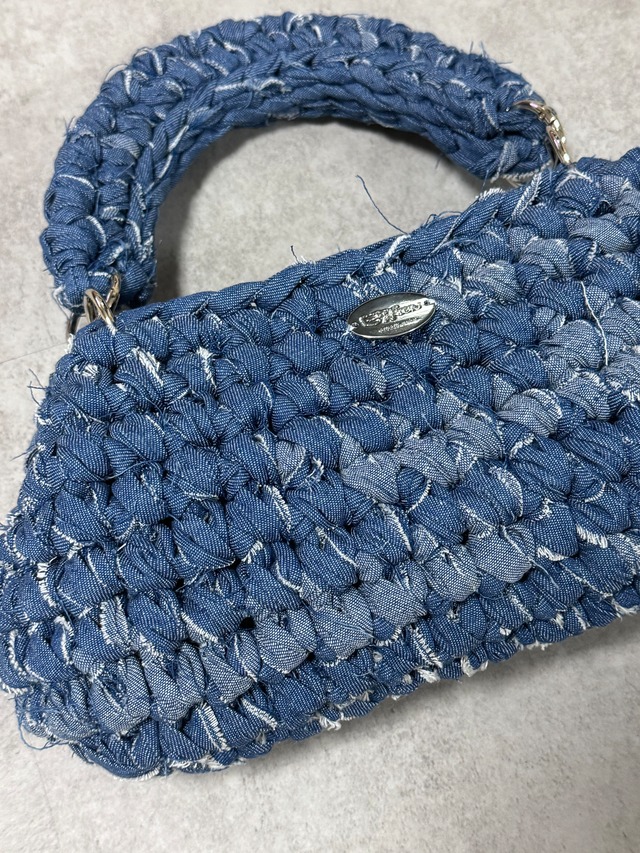 《1点もの》angle denim bag /medium blue
