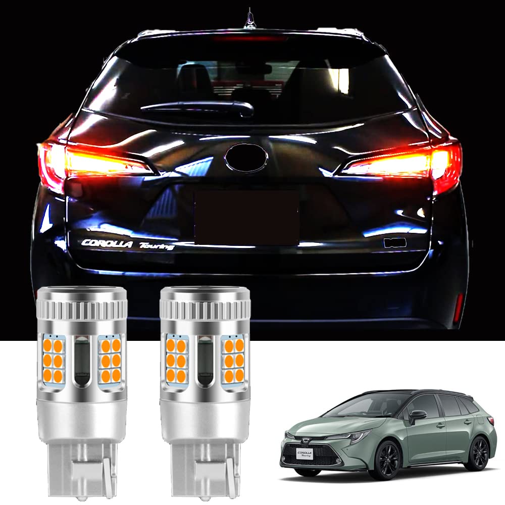 カローラツーリング適用/対応専用設計 LED ウインカー 抵抗内蔵 2個/1set 驚異の明るさ!2600LM 車検対応 アンバー ライト ランプ カスタム パーツ アクセサリー ドレスアップ トヨタ適用/対応 (アンバー)