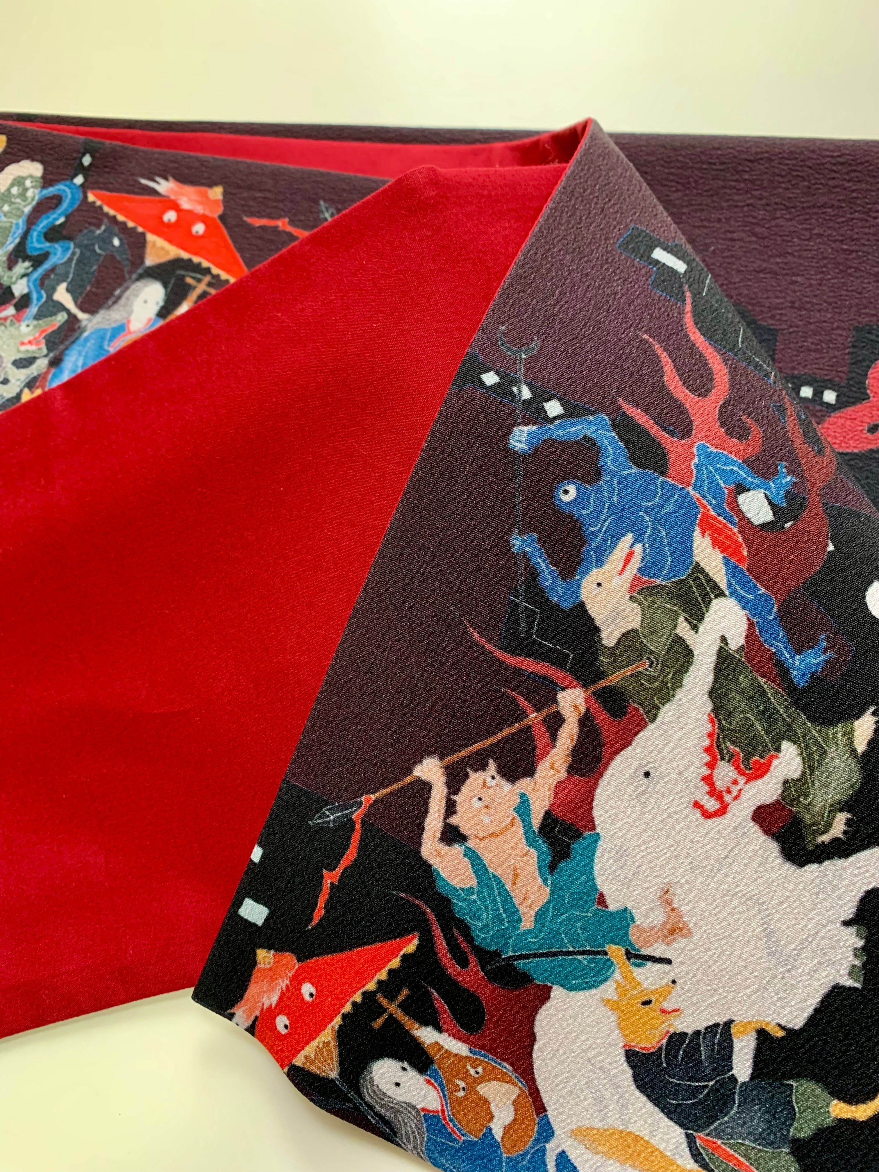 即納品】some-pri 半幅帯「東京百鬼夜行」エンジ | 染工房ユキヤ