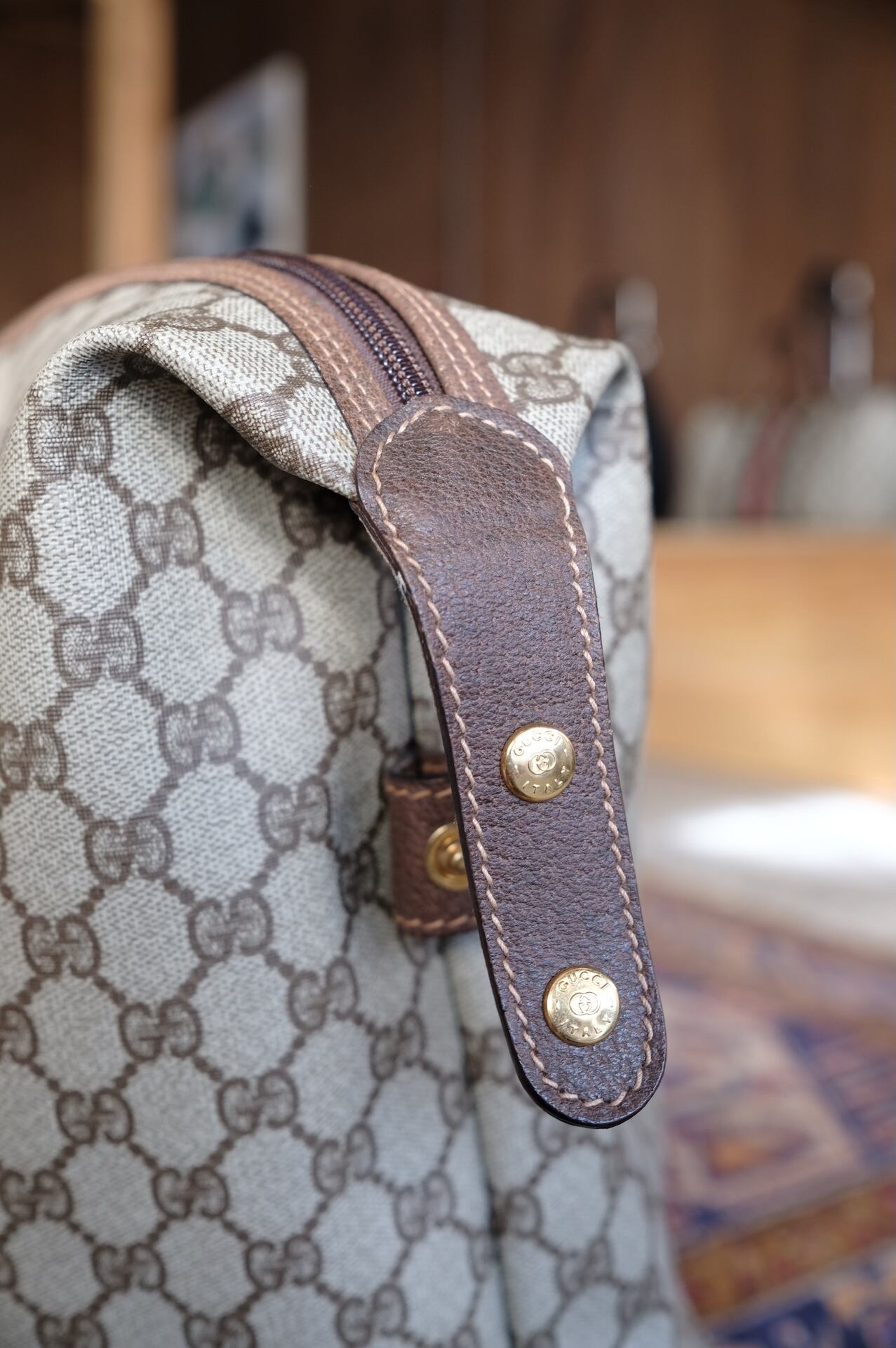 GUCCI / グッチ GGスプリーム シェリーライン ボストンバッグ