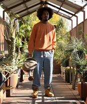 【#Re:room】CHECK STITCH WIDE RELAX DENIM［REP249］