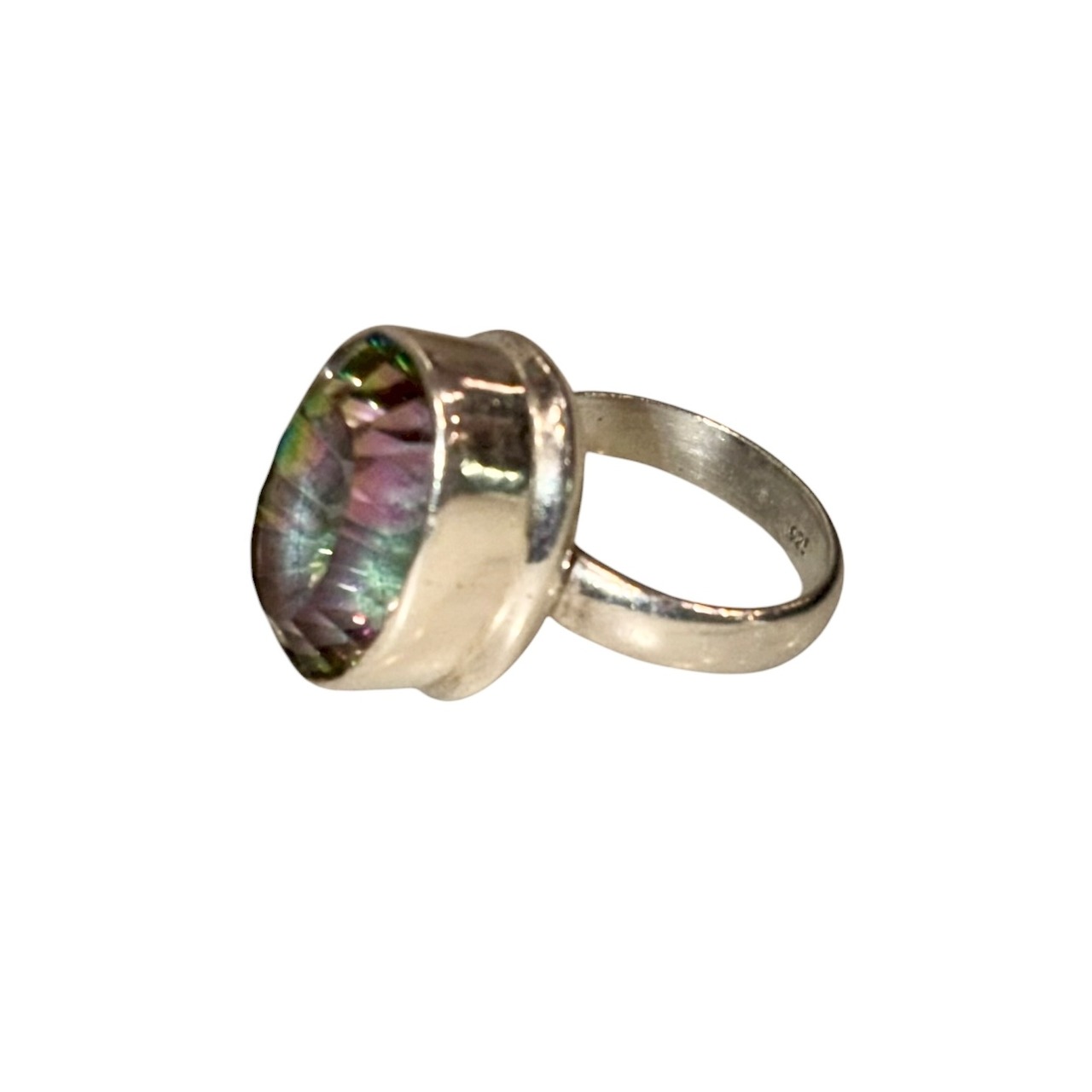 vintage silver " mystic topaz " ring