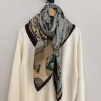 manipuri:1 ウール/シルク ストール (モノポリ) ヘリンボーン織 120cm × 120cm