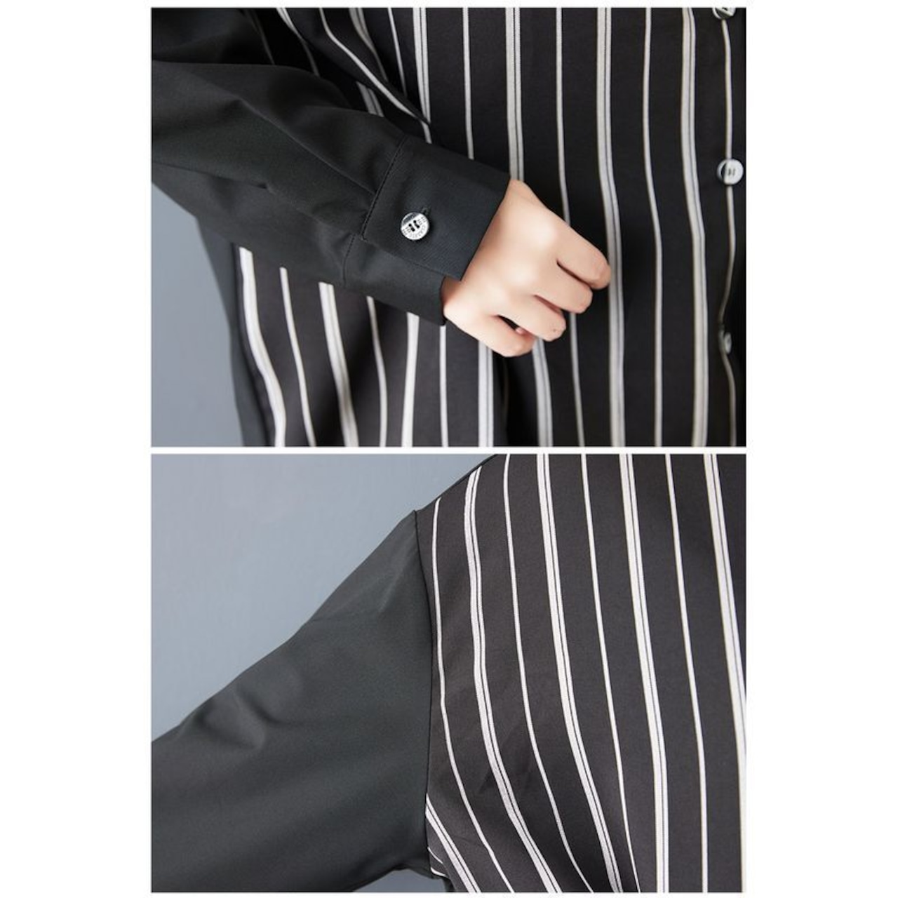 ストライプ 切替 デザイン シャツ 00349