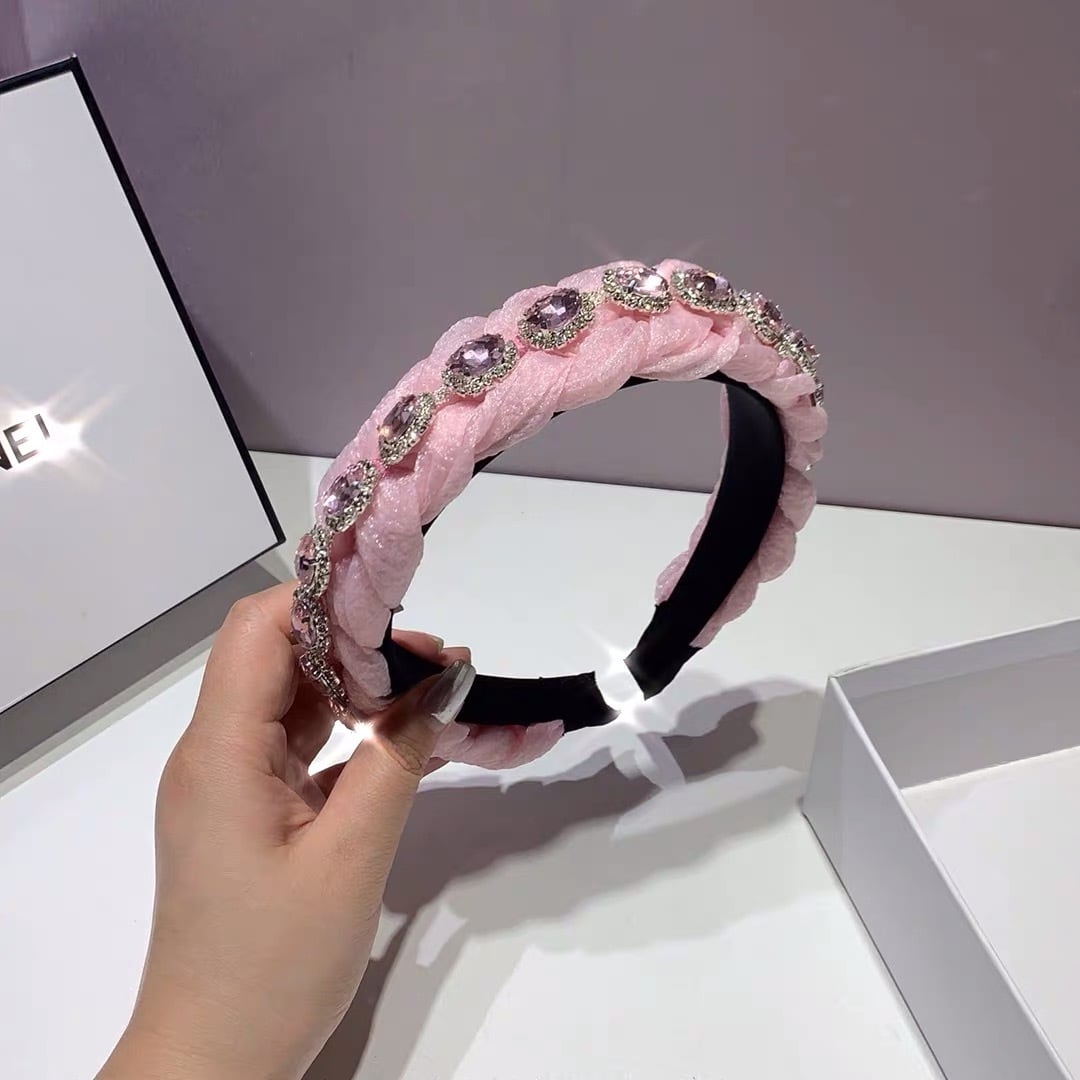 カチューシャ ピンク ビジュー ラインストーン キラキラ