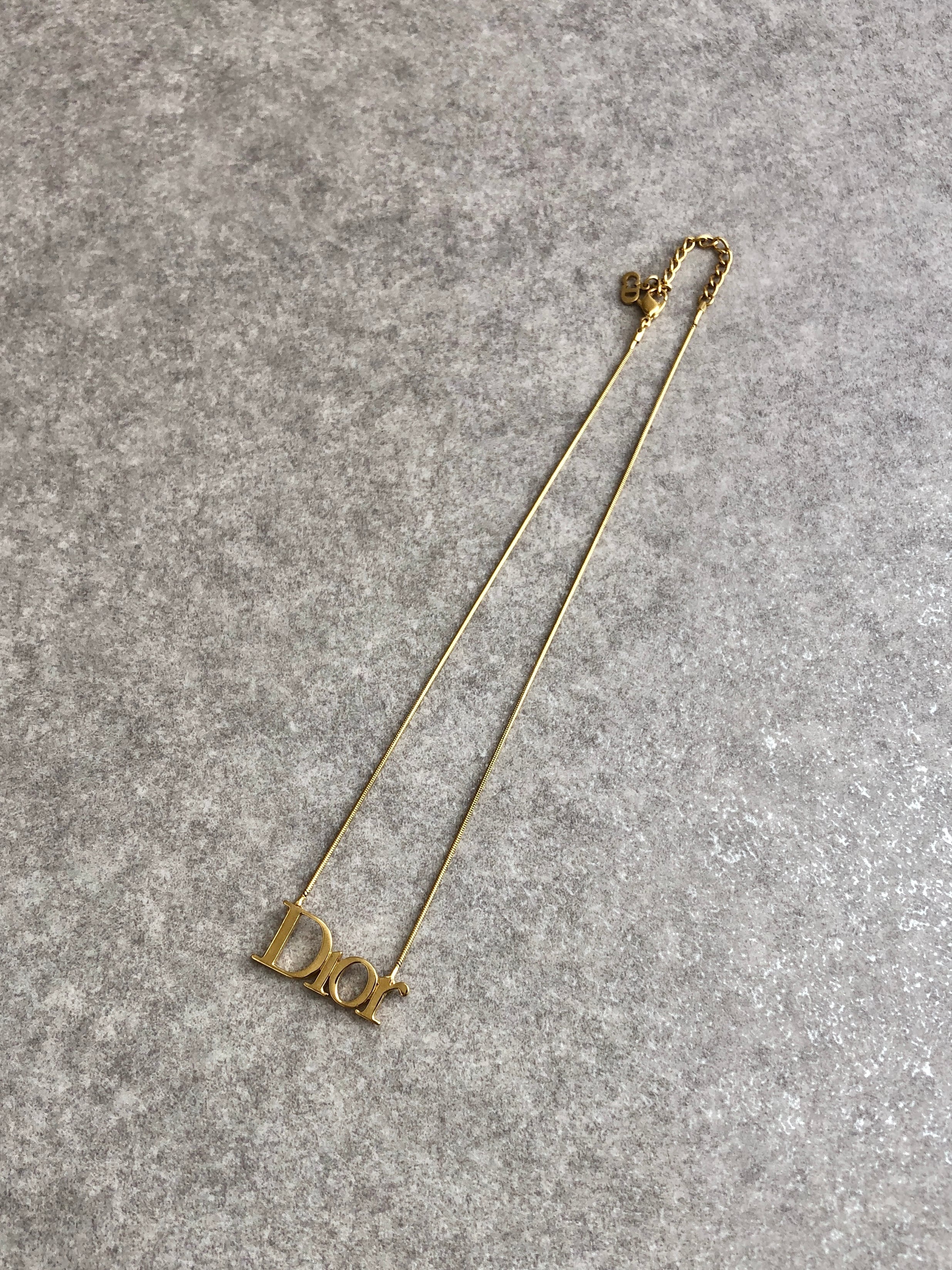 Christian Dior クリスチャン ディオール ネックレス ゴールド ロゴ