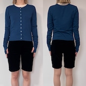 指穴クルーネックスナップボタンCD/ブルー