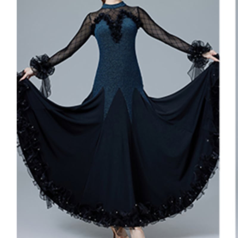 シースルーデザイン ロングスリーブ マキシワンピースds1049