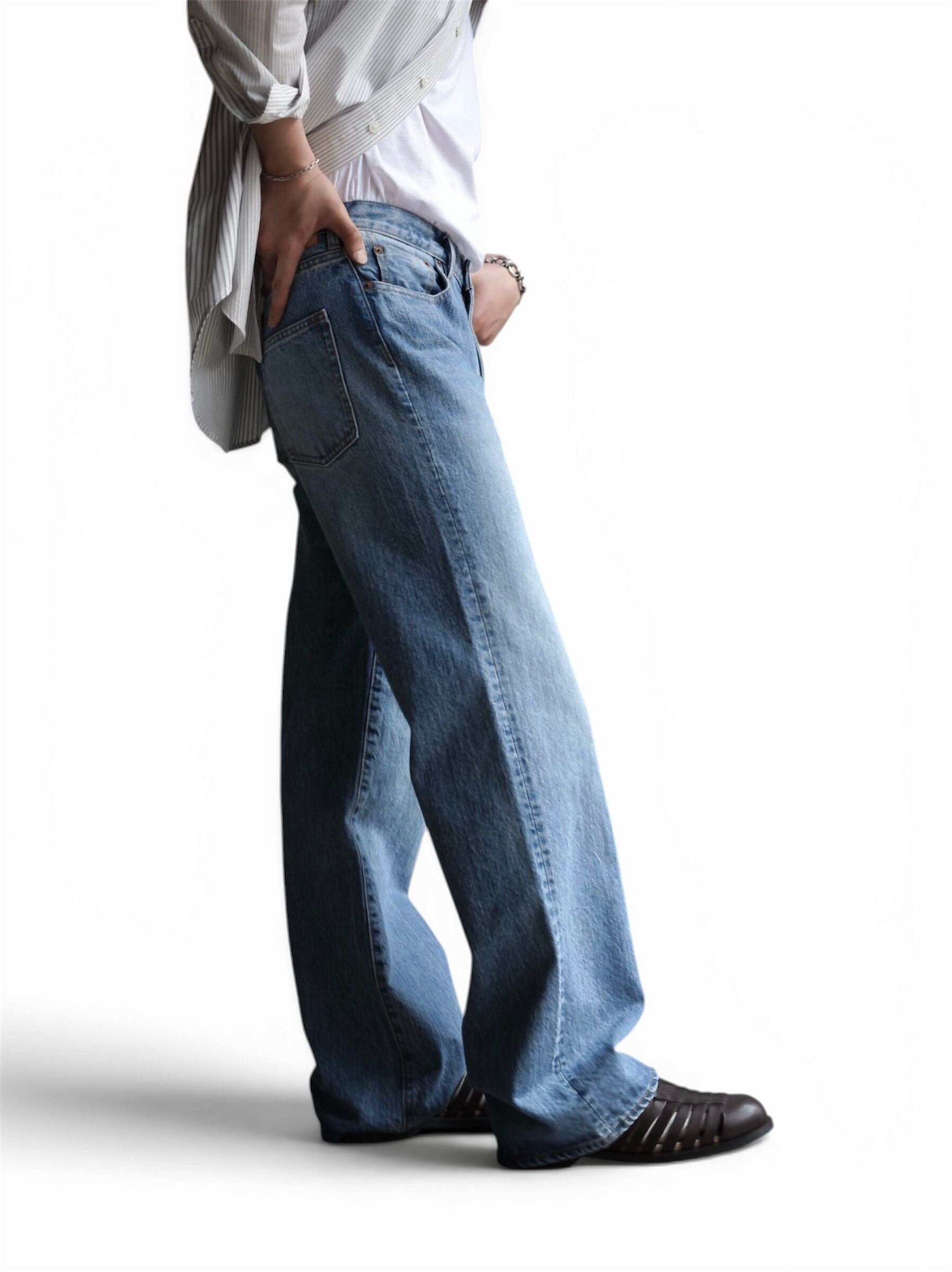 GEN IZAWA / Straight denim pants (used-wash) | TUNAGI JAPAN