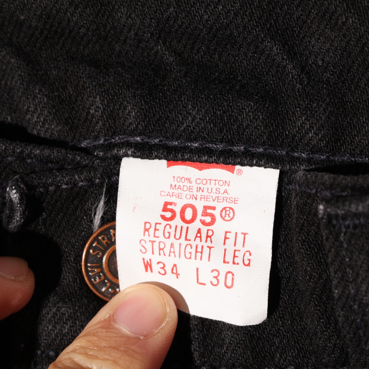 極美品 34×30 505-0260 USA 94年 サルファーブラックデニムパンツ Levi’s リーバイス 黒