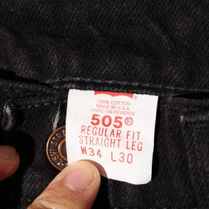 極美品 34×30 505-0260 USA 94年 サルファーブラックデニムパンツ Levi’s リーバイス 黒