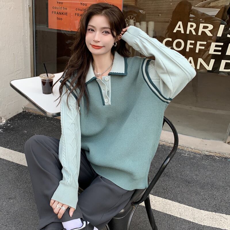 セーター スプリングオータムルーズカラー 春物 秋物 スーパーモール44153440980