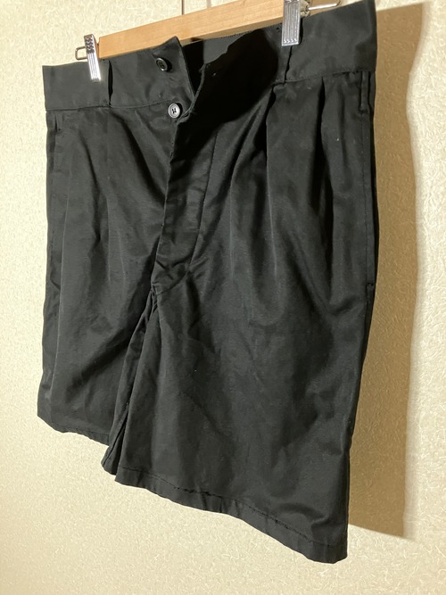 DEAD STOCK ITALIAN ARMY 70’S 2PLEATS CHINO SHORTS BLACK DYE 5