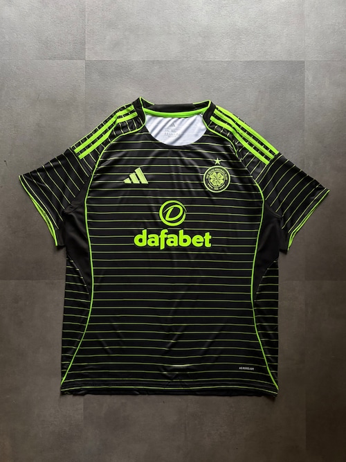Celtic FC adidas アウェイユニフォーム セルティック ゲームシャツ 2XL 黒×グリーン