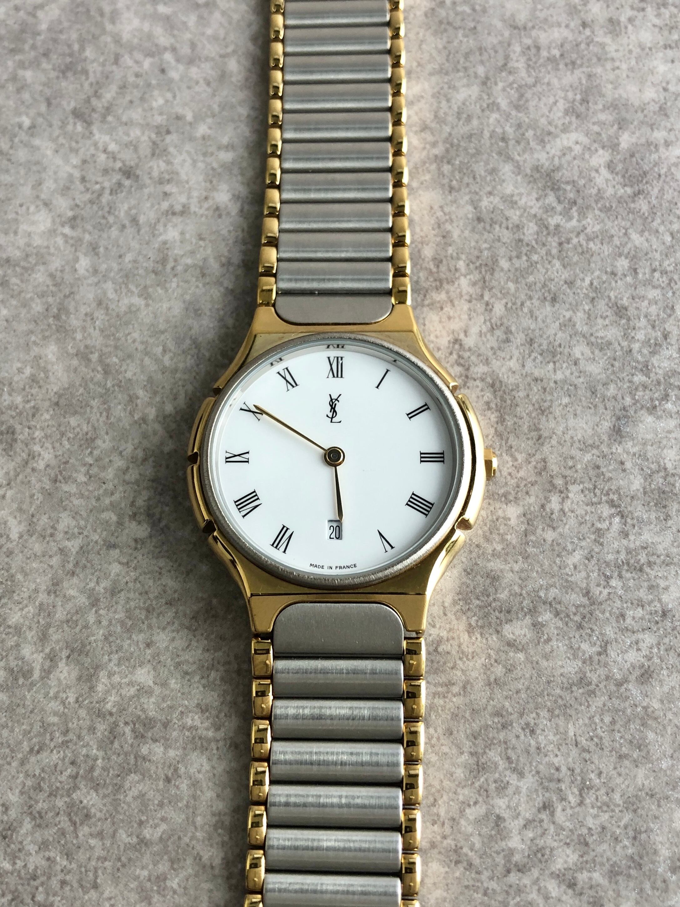 サンローラン　saint laurent ブレスレット バングル シルバー サンローラン 希少 LAURENT SAINT ハンマードオープンバングル シルバー アクセサリー