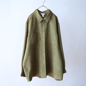 " AVENUE " khaki color fake suède shirt