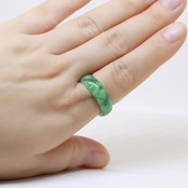 【16.5号】翡翠 くり抜き リング ヒスイ ジェダイト 翡翠甲丸リング A貨翡翠 jd_rg1093