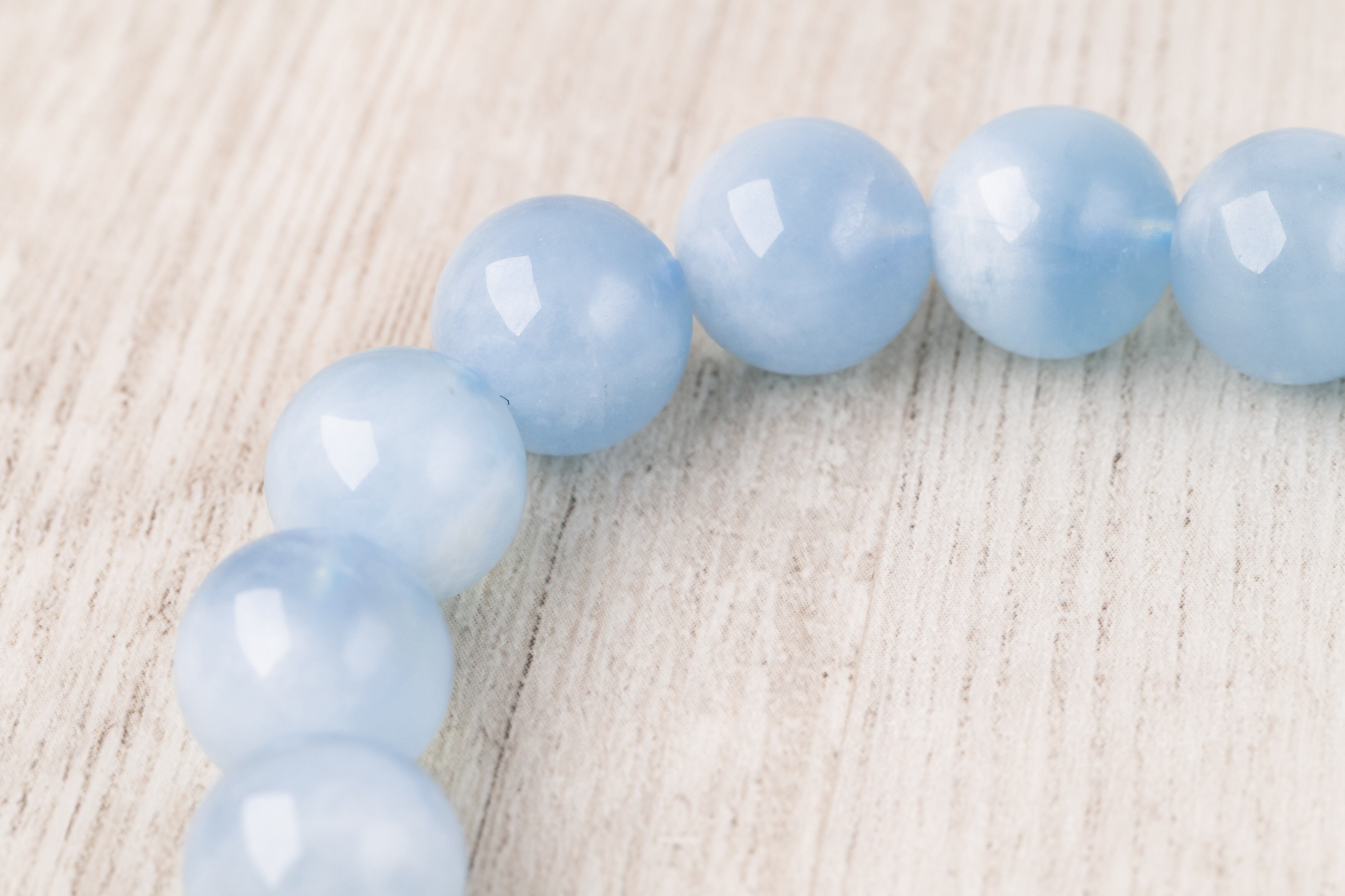 ◇一点物◇ ミルキーアクアマリン ブレスレット 12.5mm | 天然石専門店