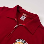 美品 CAPTAIN SANTA キャプテンサンタ プリント ハーフジップ スウェット トレーナー シャツ サイズ XL /レッド/20周年