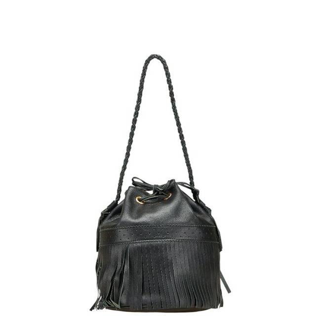 ジェイアンドエムデヴィッドソン カーニバルL フリンジ ショルダーバッグ ブラック レザー レディース J&M Davidson 【中古】