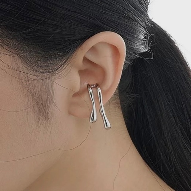 S925 W line ear cuff (E39-2)