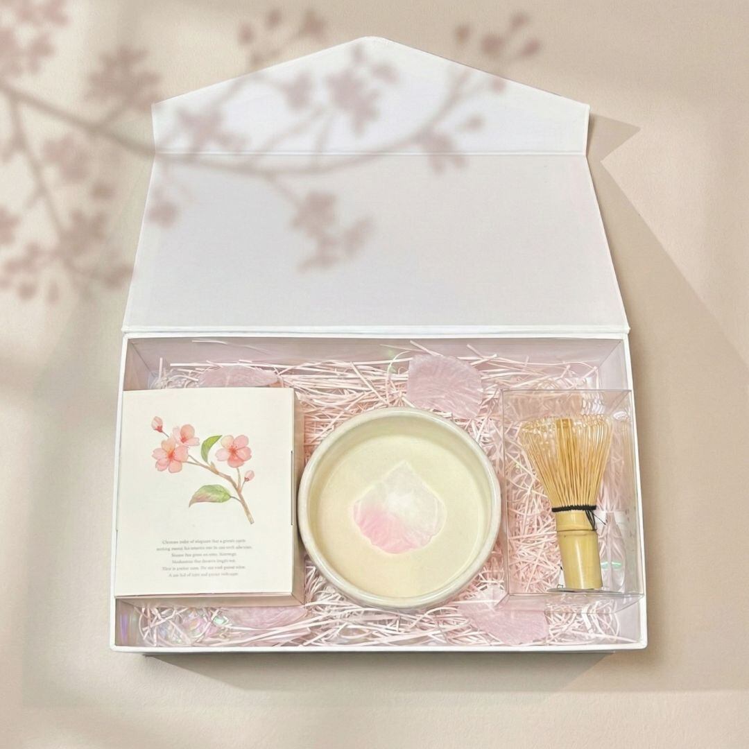 小春日和セット 抹茶スターターセット｜富士山 桜 ミニ抹茶碗（美濃焼・日本製）＋ミニ