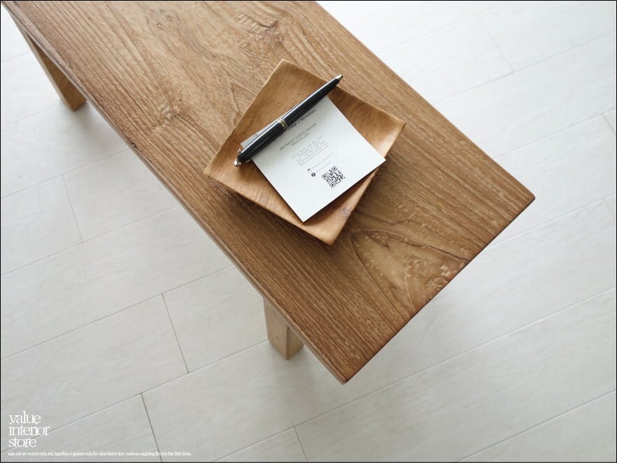 オールドチーク無垢材ベンチ UF6 長椅子 古材家具 一枚板 総無垢