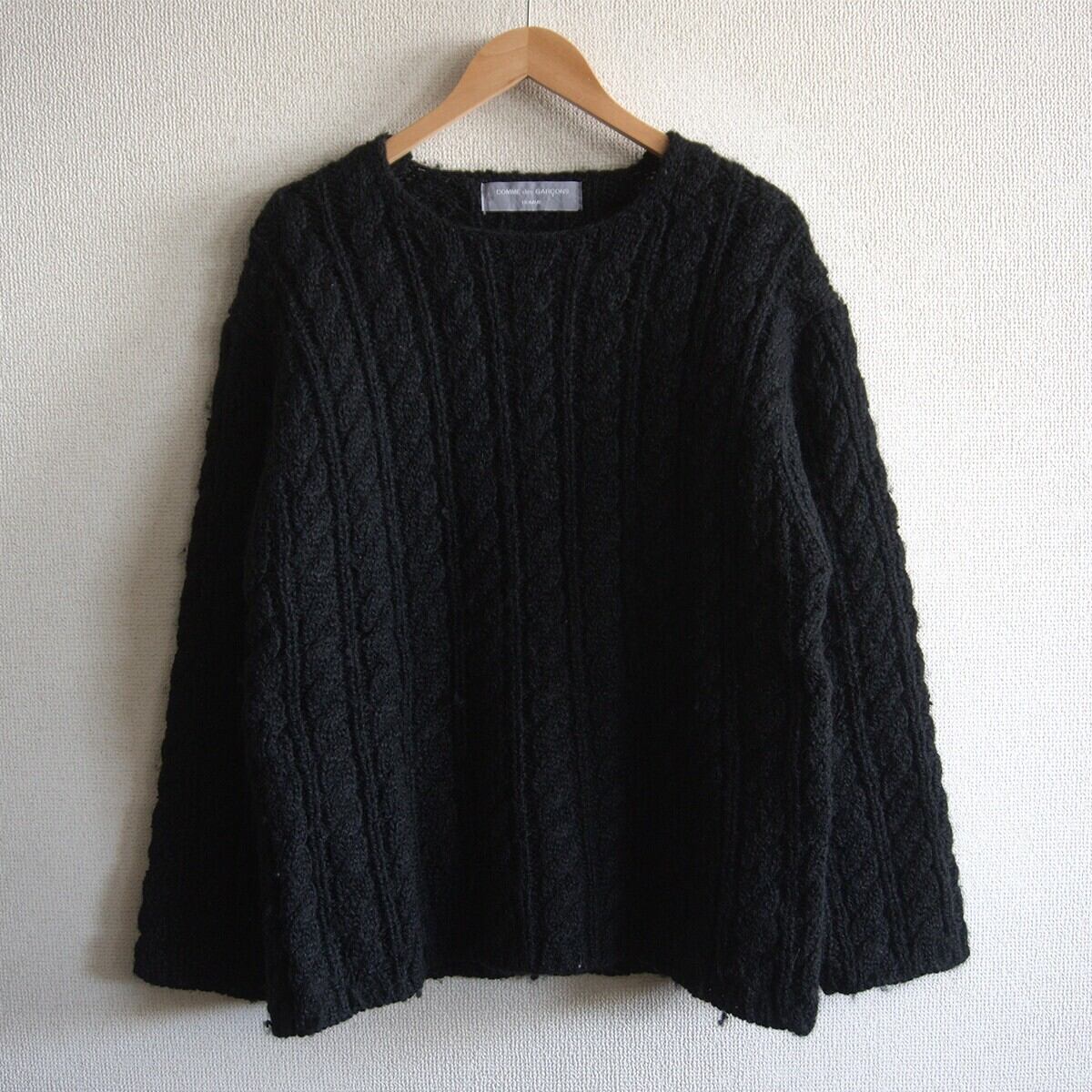 【00s】COMME des GARCONS HOMME 【フィッシャーマン ニット セーター】 ブラック ギャルソンオム 26040811 00s】COMME des GARCONS HOMME 【フィッシャーマン ニット セーター