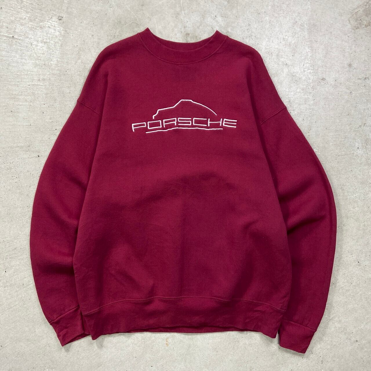 90年代 USA製 PORSCHE ポルシェ スウェットシャツ 企業ロゴ刺繍 メンズ