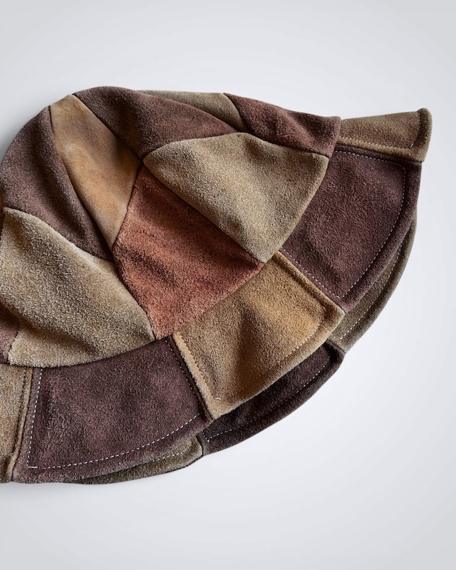 1970s SUEDO LEATHER PATCHWORK HAT