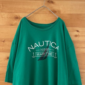 【NAUTICA】3XL ビッグサイズ Tシャツ アーチロゴ プリント ノーティカ US古着 アメリカ古着