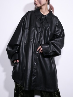 XXXX super over silhouette eco leather jacket