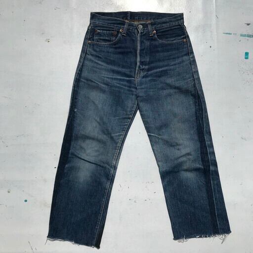 50's 60's LEVI'S リーバイス 501XX デニム オリジナル 紙パッチ ギャラ有 刻印K Vステッチ 隠しリベット W29 足長R  リサイズ カットオフ JUNK USA 希少 ヴィンテージ | agito vintage powered by BASE