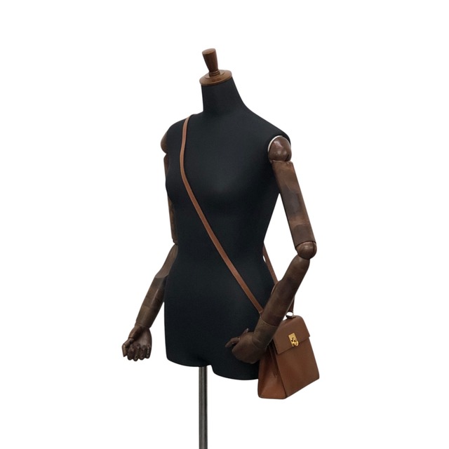 CELINE セリーヌ ショルダーバッグ ブラウン ガンチーニ レザー 2way ミニバッグ vintage ヴィンテージ オールド er5nhw