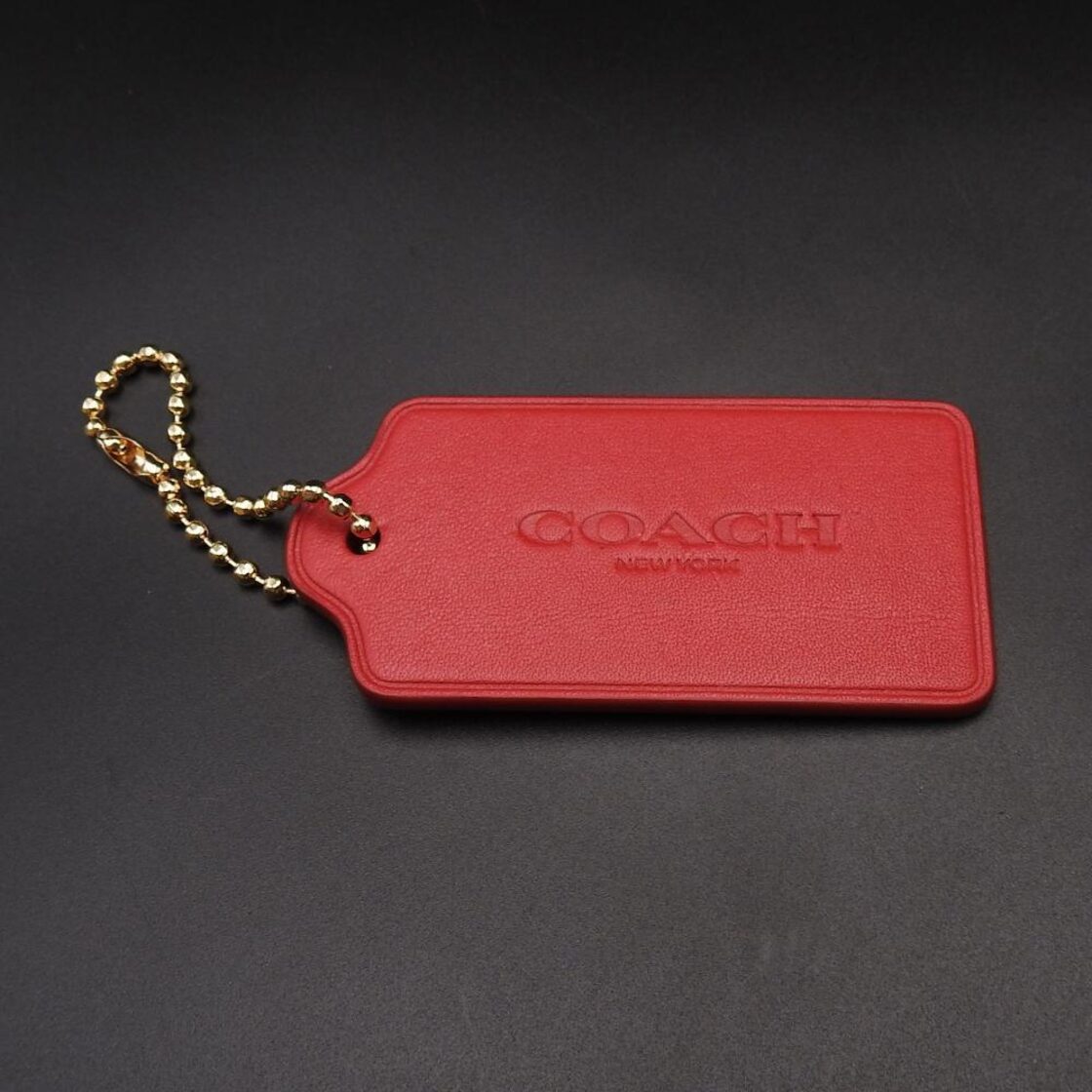 未使用品COACH(コーチ) レザー タグ 恐竜 ストラップ バッグチャーム 