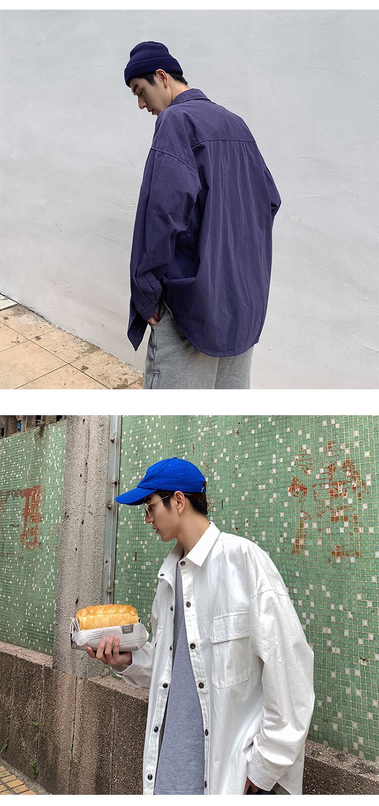 全3色 シャツ トップス 無地 カジュアル シンプル 羽織 長袖