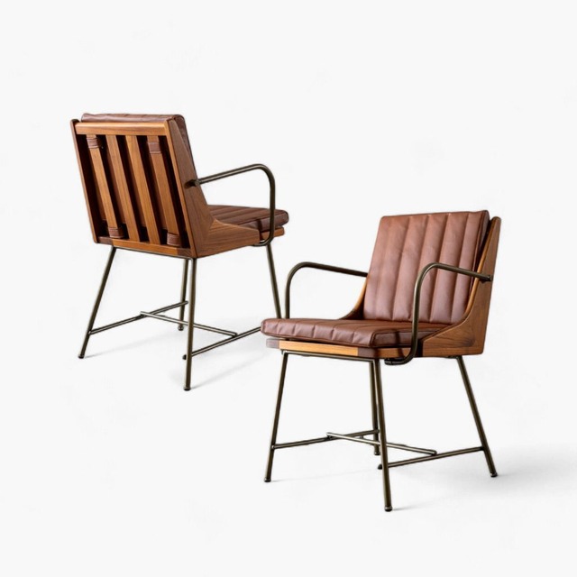 Karak Arm Chair Brown 2pcs / カラックアームチェア ブラウン 2脚セット K03095MS6