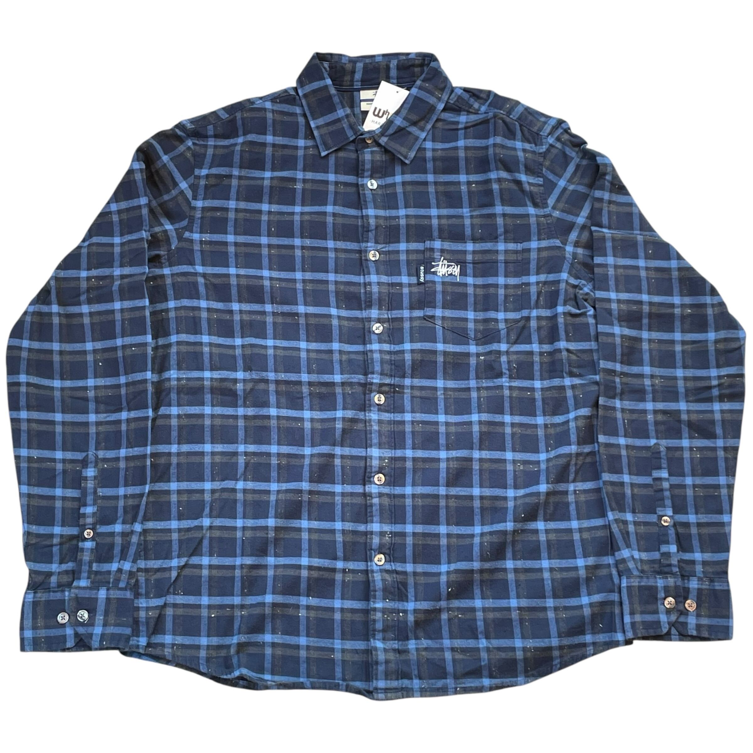 ⑩2000s Bootleg STUSSY embroidery check shirt
