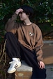 GOOD RUNNING / Embroidered sweatshirt（brown）