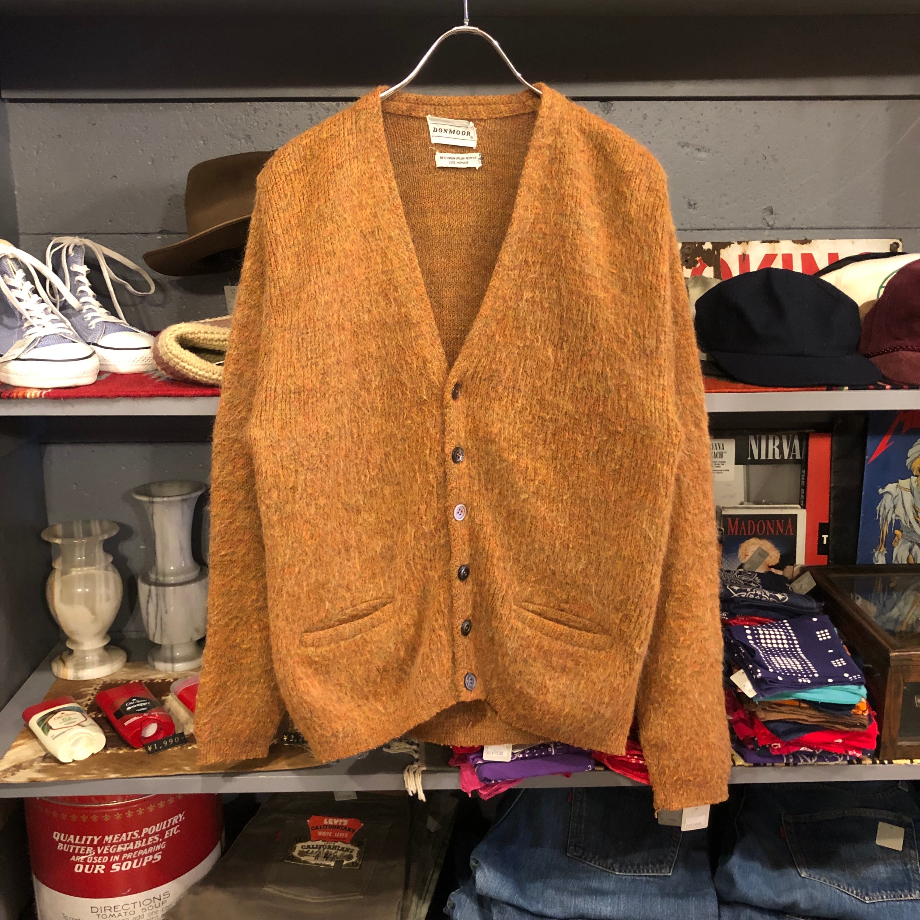 USA製 60s VINTAGE ヴィンテージ カーディガン モヘア オレンジ 70年代 USA製【 Jantzen 】ジャンセン モヘアカーディガン ビンテージ