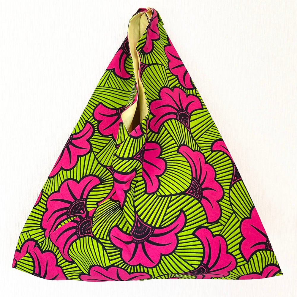 アフリカンプリント あずまバッグ 大 YGR PK 花柄