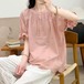 4色/アイレット刺繍ピンタックブラウス ・11927
