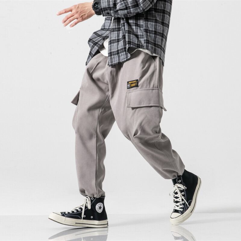 Yidaoヴィンテージ2019秋ese無地シンプル拘束ハーレムパンツメンズルーズカジュアルオーバーオールパンツ-アリババ オータム 秋物 ソリッドカラー ビンテージ hip6-161110067474086