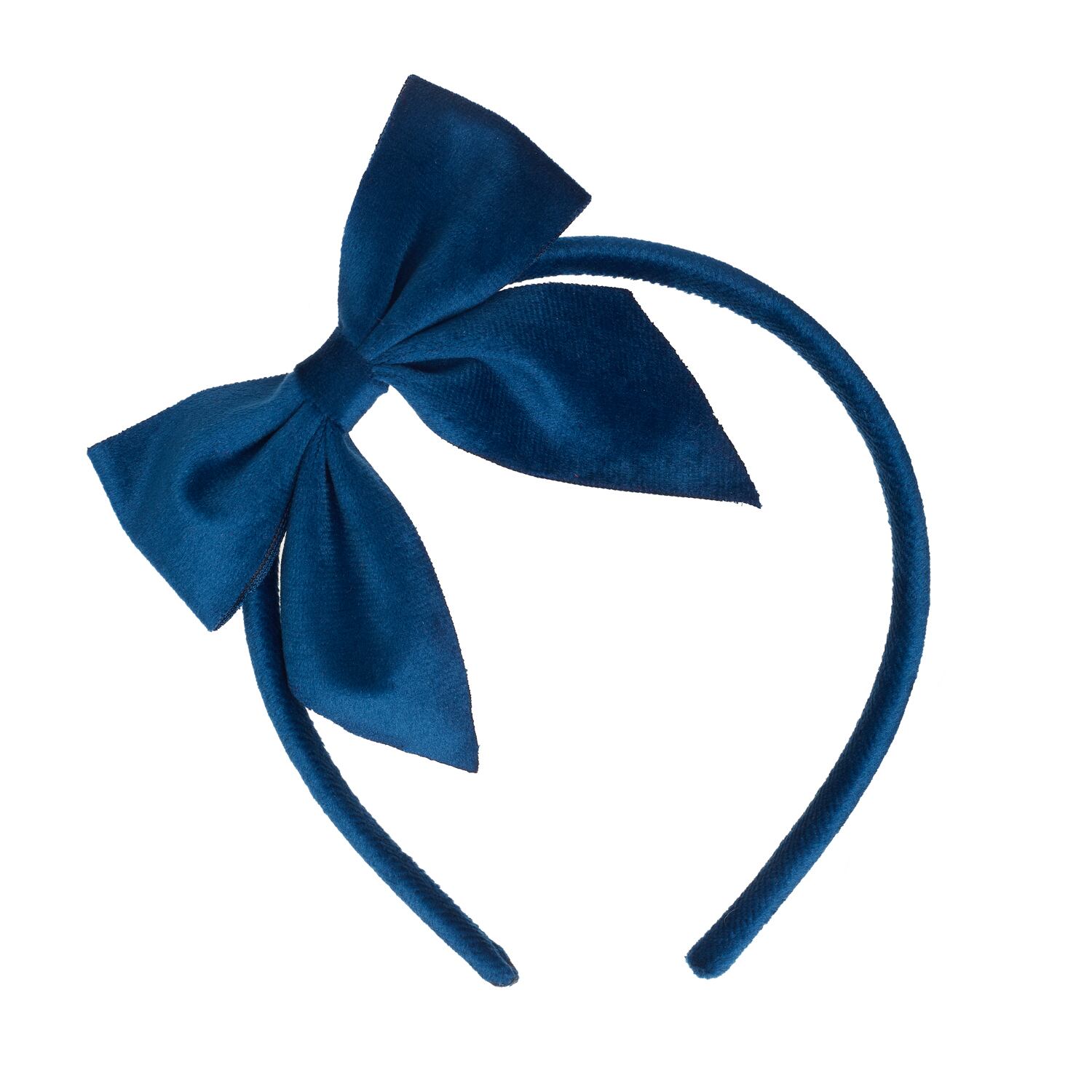 HBTS260B:Velvet Bow Headband-BLUE