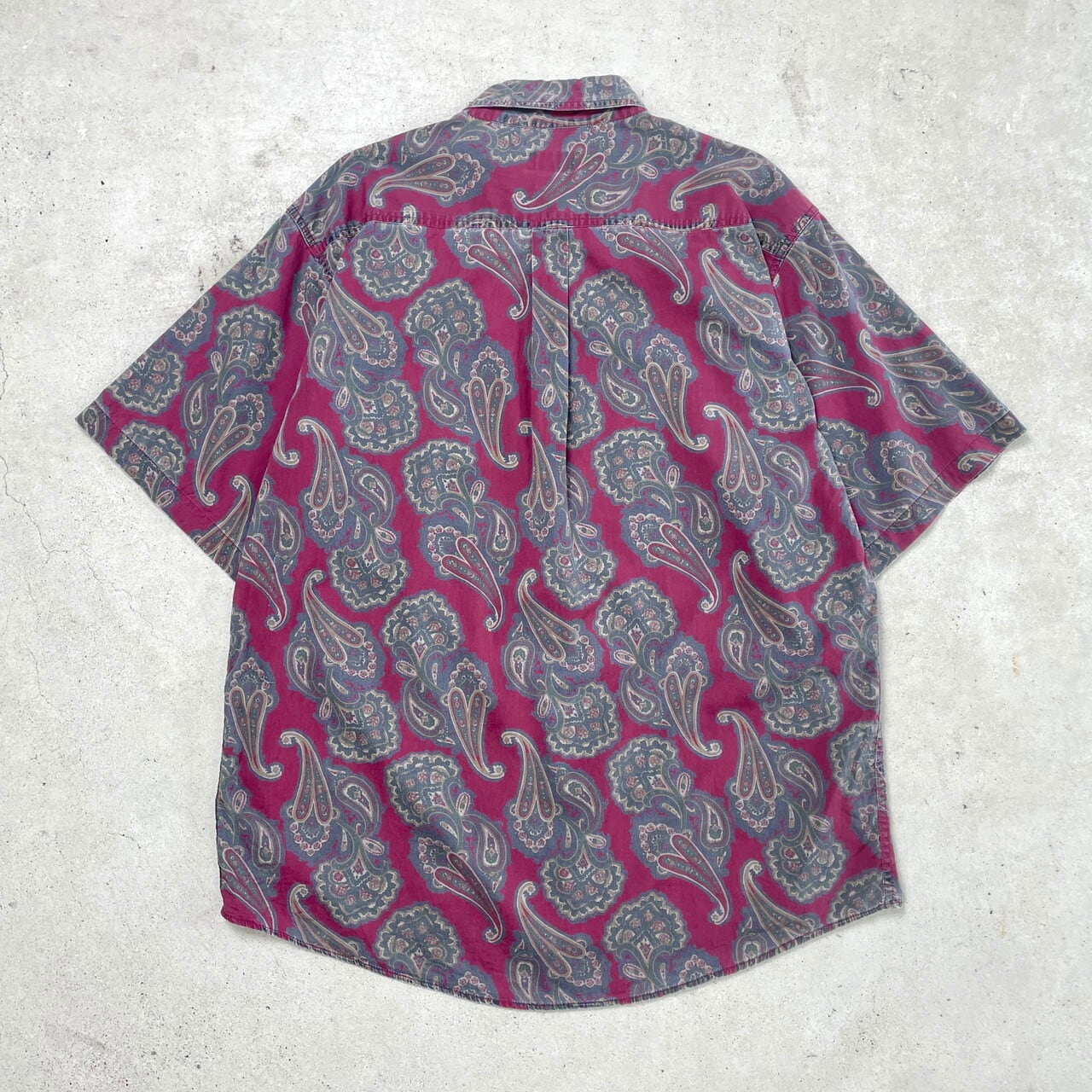 ROUNDTREE＆YORKE ペイズリー柄 ボタンダウンシャツ メンズL 古着 総柄
